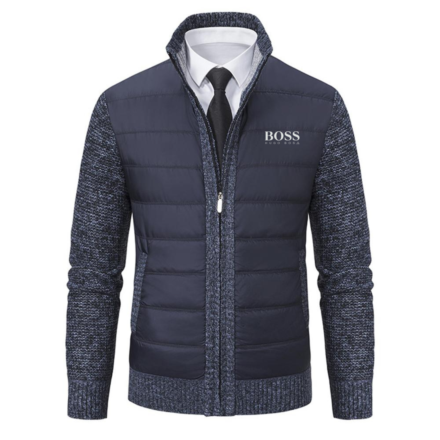 Gefütterte Strickjacke für Herren