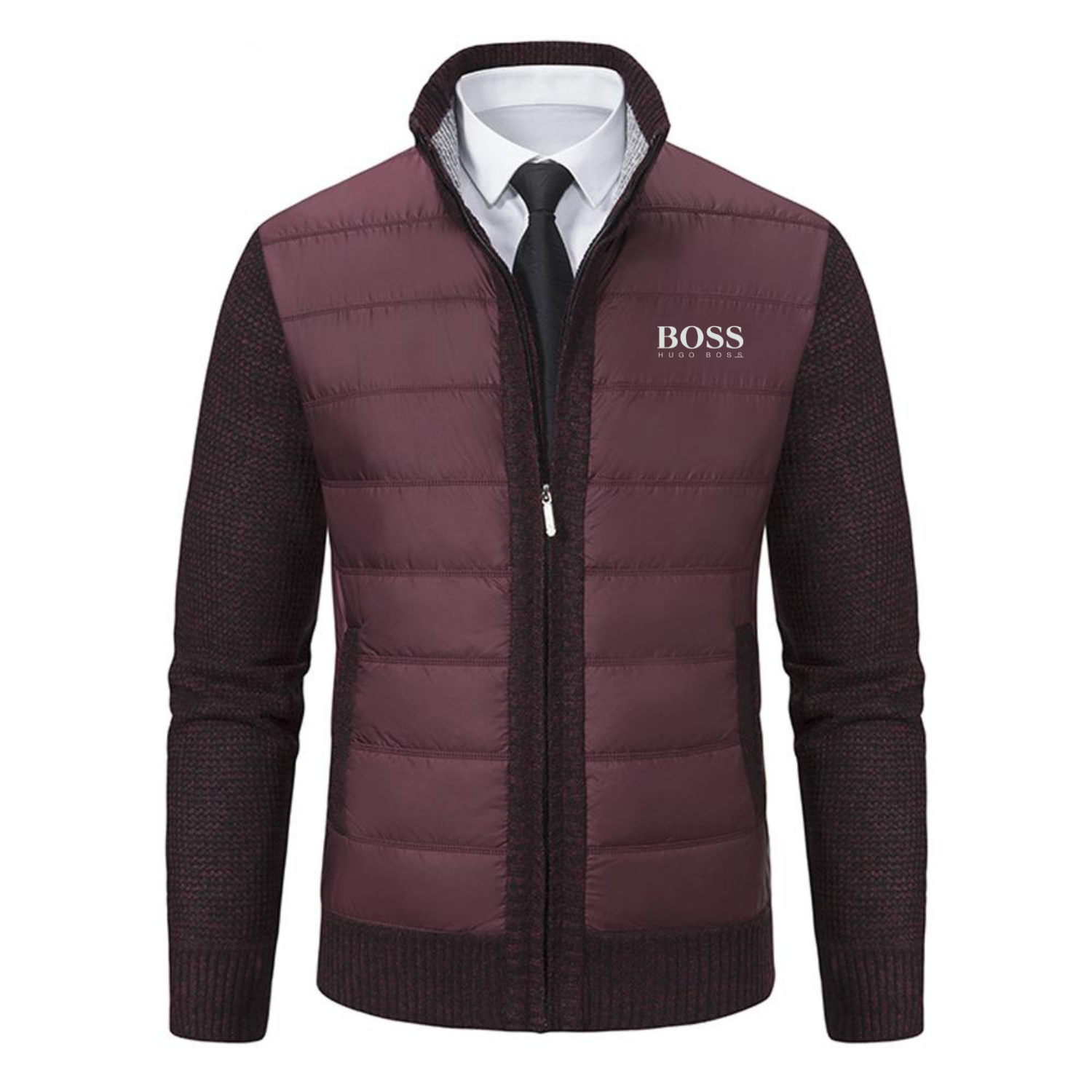 Gefütterte Strickjacke für Herren