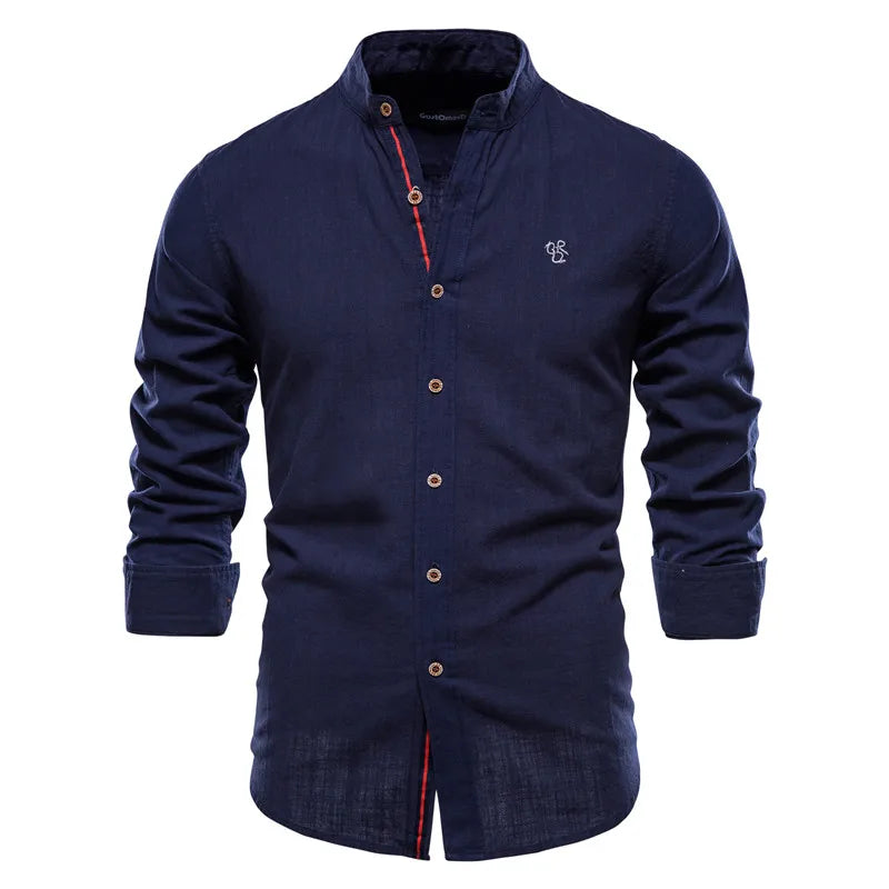 Slim-Fit Businesshemd – Mandarinkragen